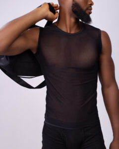 Korrey Men’s mesh see-through Tank Top Vest - Image 3